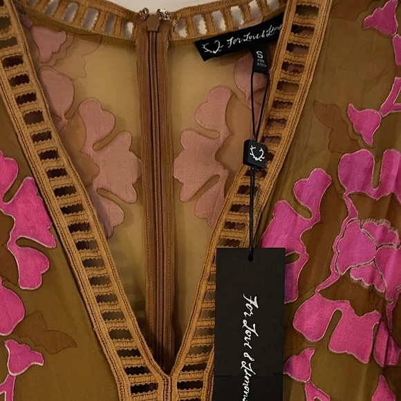 For Love and Lemons Barcelona Maxi Dress Old Gold - Picture 4 of 11